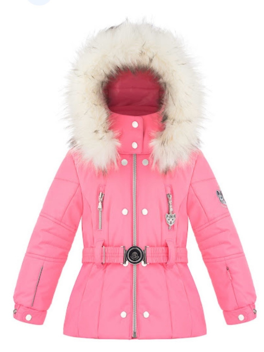 Poivre Blanc Girls Ski Jacket and Overall/Bib Ski Pants Set, Punch Pink, Size 7 - Picture 14 of 14